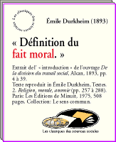 Emile Durkheim Definition Du Fait Moral 1893